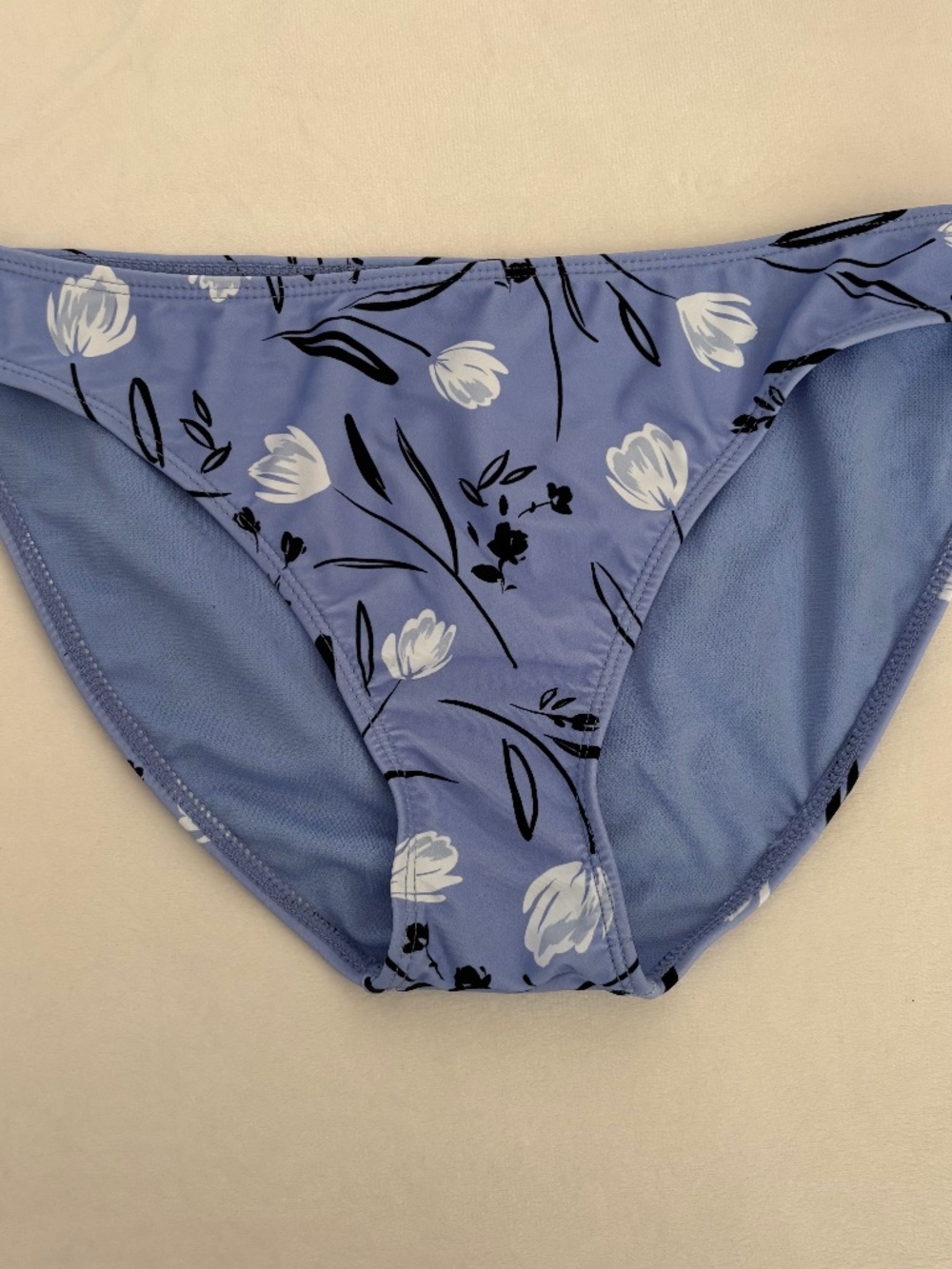Sandflower Bikini Bottom Floral Flowers Tulips Blue Women Size S (4-6)